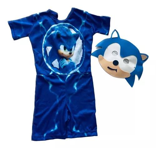 Fantasia do sonic infantil mercado livre