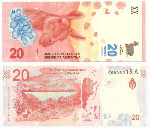 Cedula Da Argentina 20 Pesos 2018 - Flor De Estampa