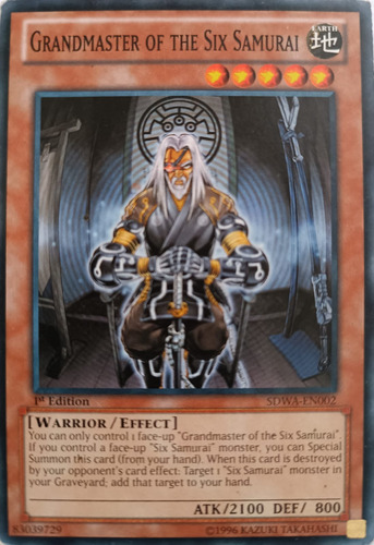 Yugioh! Grandmaster Of The Six Samurai Sdwa-en002 Common 1st