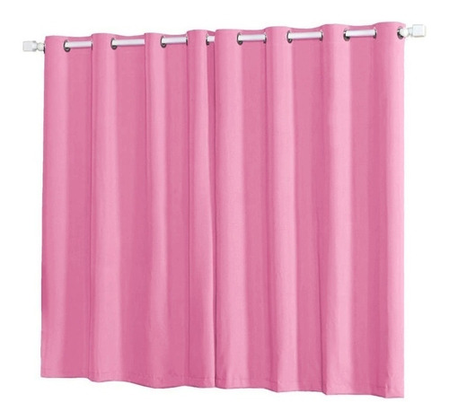 Cortina com ilhós cromados para varão simple JNA CORTINAS IBITINGA-SP Cortina de tecido Oxford 1 Unidade 1,5 m x 2 m Design liso Cor rosa-chiclete