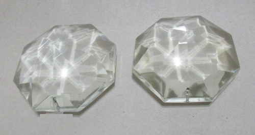 Par Grandes Prismas Cuentas Cristal 8.5cm Repuesto Luminaria