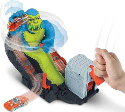 Pista Hot Wheels Toxic Ape Attack Nemesis Gorila Move Action
