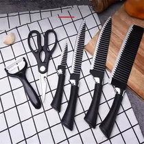 Comprar Set De 6 Cuchillos Juego Cuchillos Cocina 0115 Color Negro