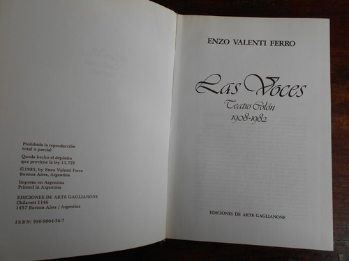 Las Voces Teatro Colón Enzo Valenti Ferro Gaglianone Opera