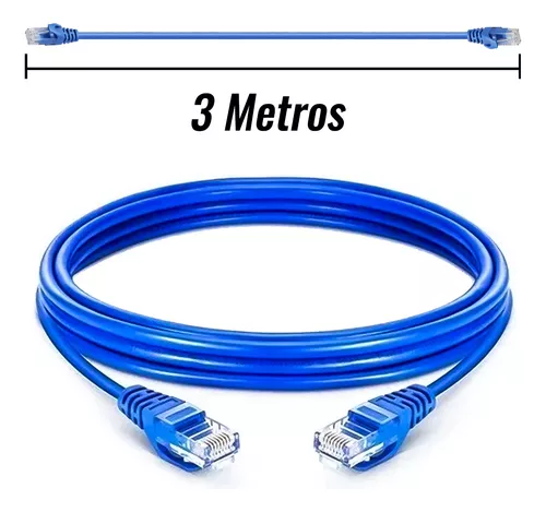 Cable De Red Cat6 Lan 3 Metros Alta Transferencia De Datos