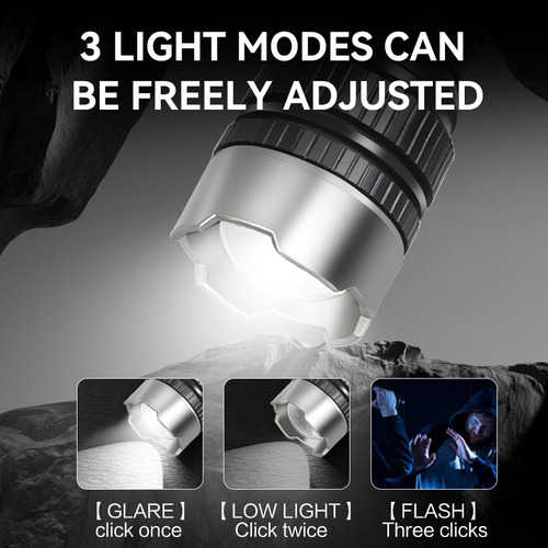 Linterna Led Láser Blanca Zoom, Linterna De Carga Usb, 3 Mod