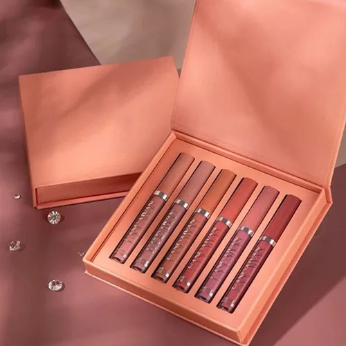 Kit De Lápiz Labial Líquido Mate De 6 Colores Lápiz Labial