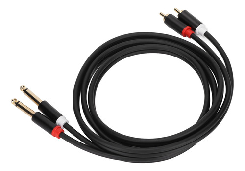 Cable Ts Dual A Doble De 1/4 Pulgadas, 4,9 Pies Y 6,35 Mm, 2