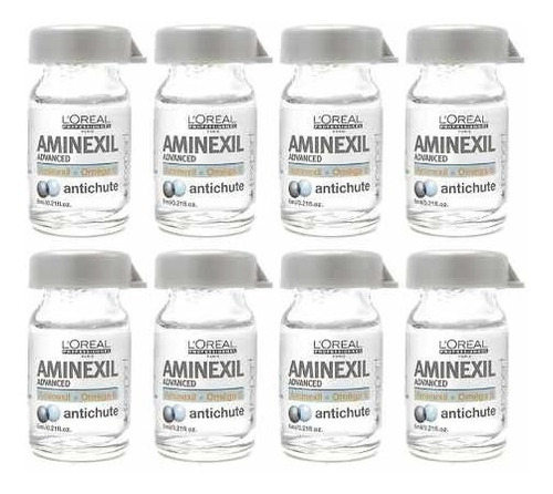 Kit X8 Loreal Aminexil Advanced Ampollas Anti-caida Pelo 6ml