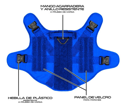 Imagen 8 de 10 de Pechera Táctica Perro + Collar + Paseador + Parche /talla Xl