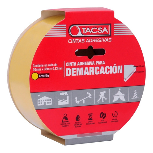 Cinta Demarcatoria Tacsa 50mm X 33mts Pack X10
