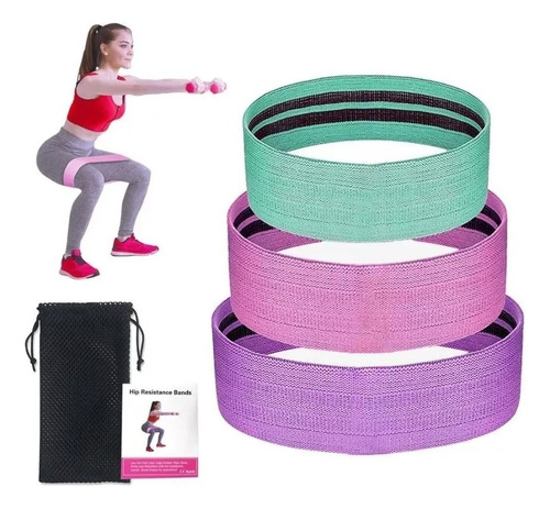Set 3 Bandas Elásticas Resistencia Entrenamiento Ejercicio