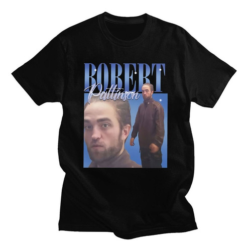 Camiseta Robert Pattinson 90s Vintage Negra Camiseta Hombre