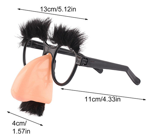 Disfraz De Anteojos Y Bigote Divertidas Gafas De Disfraz Con