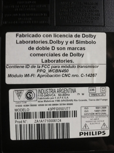 Smart Tv Philips 43 Pulgadas Con Dispalay Roto