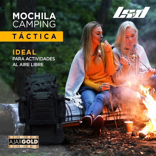 Mochila Mochilero Camping Tactica 70 Lts Camuflada Reforzada