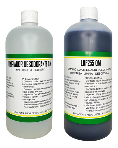 Limpiador Baño Químico 1l + Disgregante Desodorante Fecal 1l
