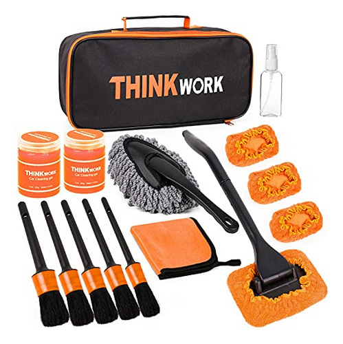 Thinkwork Kit De Plumero Para Detalles De Coche, 16 Piezas,