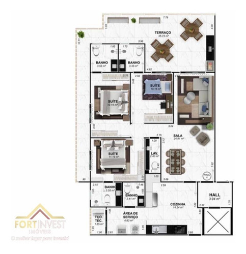 Imagem 15 de 15 de Apartamento Com 3 Dormitórios À Venda, 145 M² Por R$ 1.050.000,00 - Caiçara - Praia Grande/sp - Ap3010