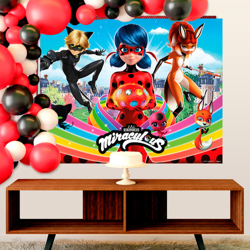 Painel Gigante Decoração Ladybug Festa Aniversário 1m