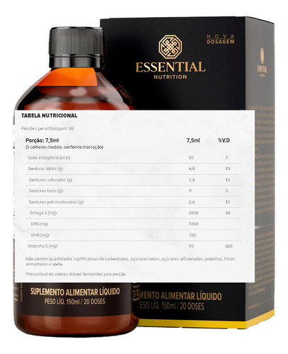 Super Omega 3 Tg Liquido 150 Ml Essential Nutrition Sabor Mix De Frutas