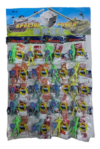 Pack 20 Figuras De Soldados Con Paracaidas Colores