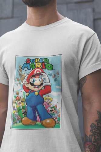 Camiseta Blanca De Super Mario Bros