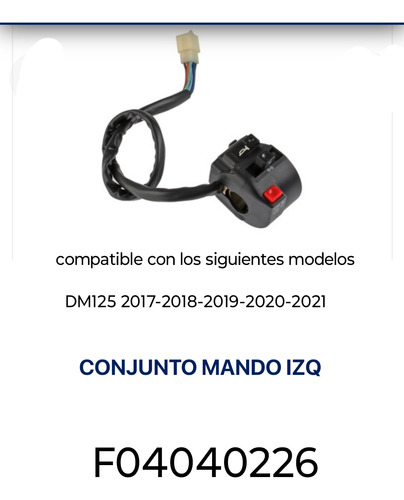 Mando Izquierdo Motocicleta Dm-125 2017-2021