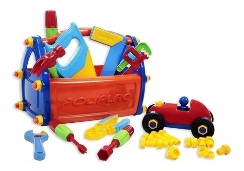 Caixa De Ferramentas Infantil 21 Pcs Brinquedo  - Poliplac