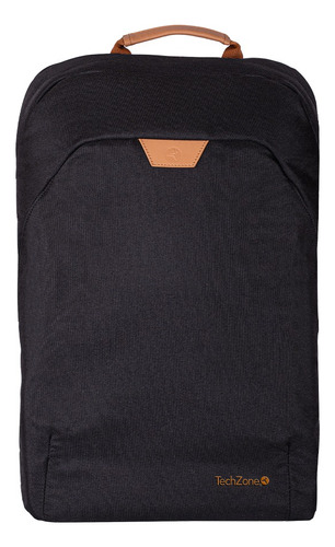 Backpack Techzone Porta Laptop Pet Reciclado Eco Hero Black Color Negro Diseño de la tela Liso