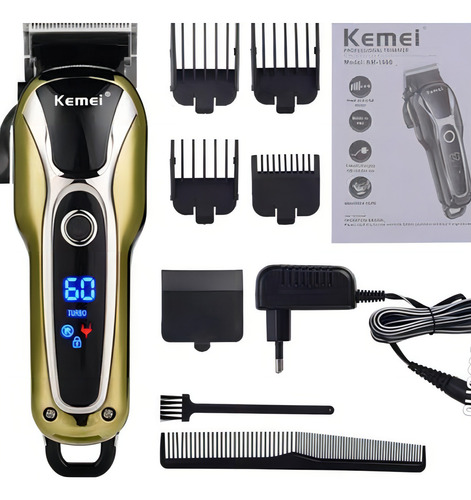 Kit Maquinas Kemei Km 1990 Keme 1974a E Kemei Km 1102 Cor Gold Bivolt
