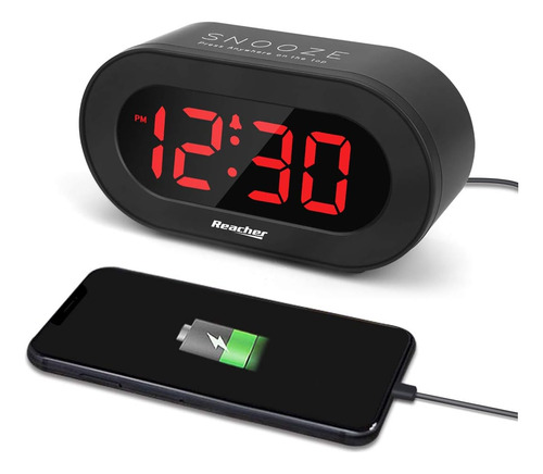 Reacher Reloj Despertador Led Pequeño Con Operación Simple,