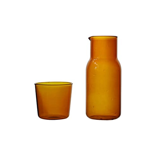 Set De Carafe De Agua De Vidrio Mesita De Noche Vaso, C...