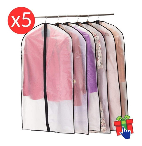 Set X5 Fundas Protector Transparente Traje Vestido 60x135cm