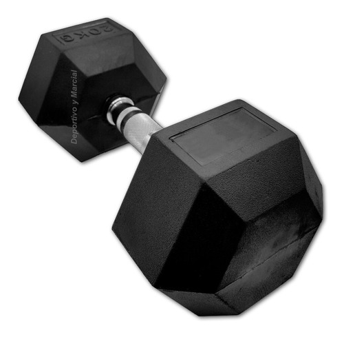 Mancuerna Hexagonal De Caucho Y Cromada Get Fit 20 Kg En3x