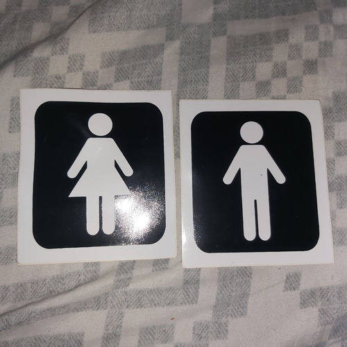 Kit X 2 Sticker Calcomania Baño Mujer Hombre