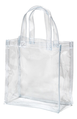 30 Mini Tote Bag Pvc Grueso 15x15x6 Bolsa Transparente