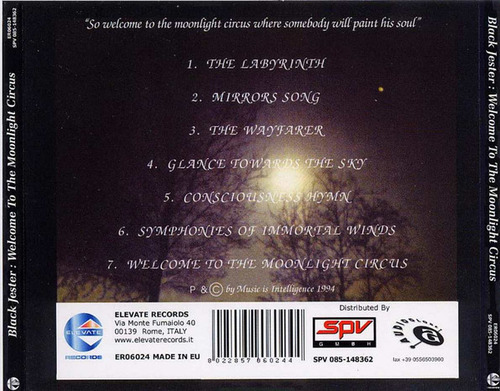 Cd Welcome To The Moonlight Circus (black Jester) Estándar