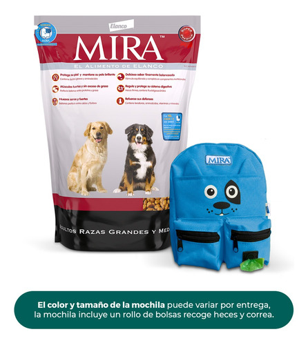 Mira® Adultos Raza Grande 7.5 Kg. Alimento Super Premium.
