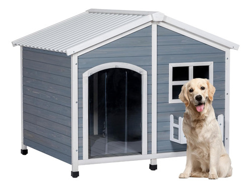 Casa Para Perros Extra Grande Para Exteriores Con Techo Pvc