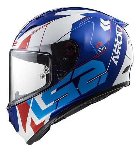 Casco Moto Pista Integral Ls2 323 Arrow Rapid Evo Techno Color Blanco/Azul Tamaño del casco XL