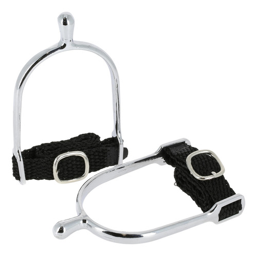 Espuelas Equitación Mujer Punta Redonda + Correas 20 Mm Foug