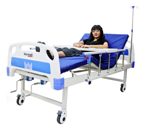 Cama De Hospitalaria Manual Incluye Colchon Y Mesa 