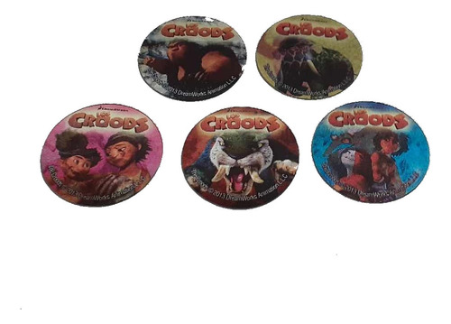 Coleccion 5 Tazos Los Croods Oreo Galletitas Terrabusi (Usado)