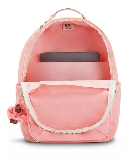 Mochila escolar Kipling Seoul Go color rosa candy diseño liso 27L