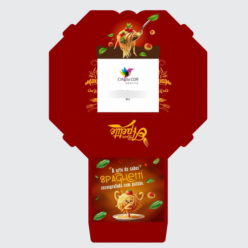 Embalagem Caixa Box Para Comidas Impermeavel 760ml 100un Espaguete