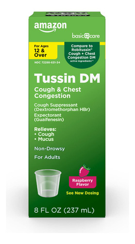 Basic Care Tussin Cough Plus Jarabe Dm Para Congestión Del 