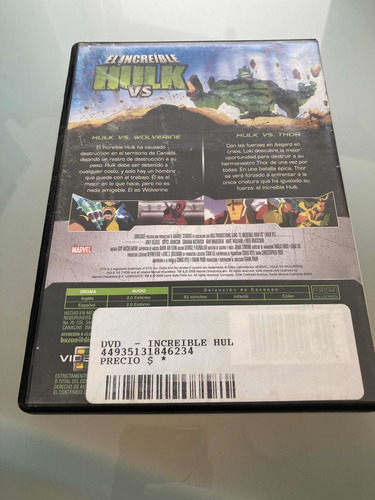 El Increíble Hulk Vs Thor & Wolverine (Usado)