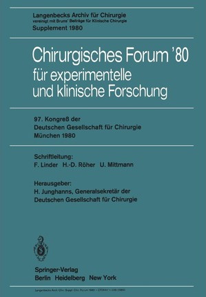 Libro Chirurgisches Forum'80 - F. Linder