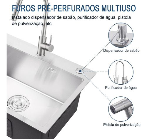 Kit Cuba Gourmet Com Completa Acessórios 60x45 E Torneira